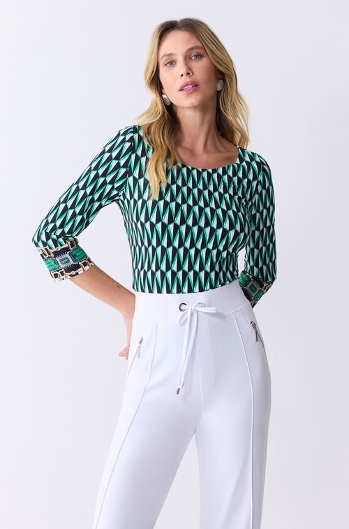 Calça White Zíper Silver