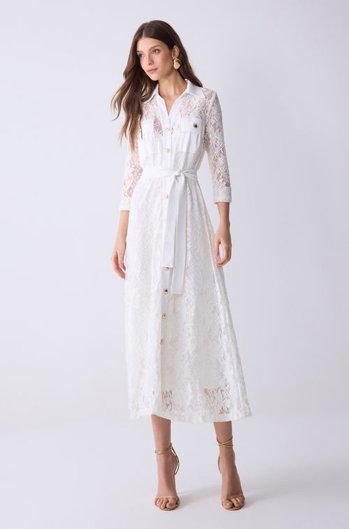 Vestido Chemise Renda Off