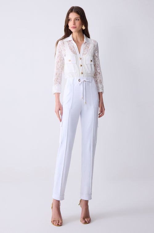 Camisa Renda Off Gold