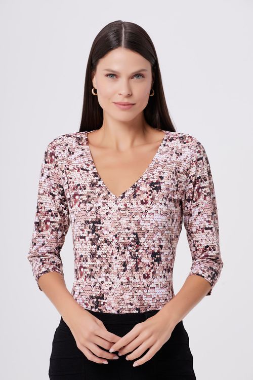 Blusa Paete Rose Gold