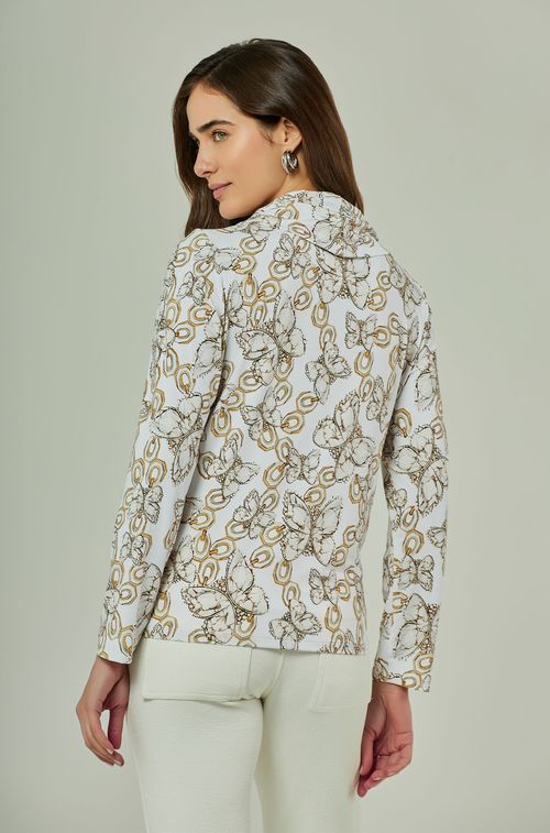 Blusa Degagê White com Butterfly Gold