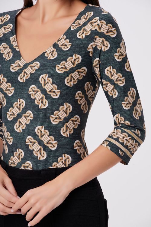 Blusa Basic Texture Jeans Green