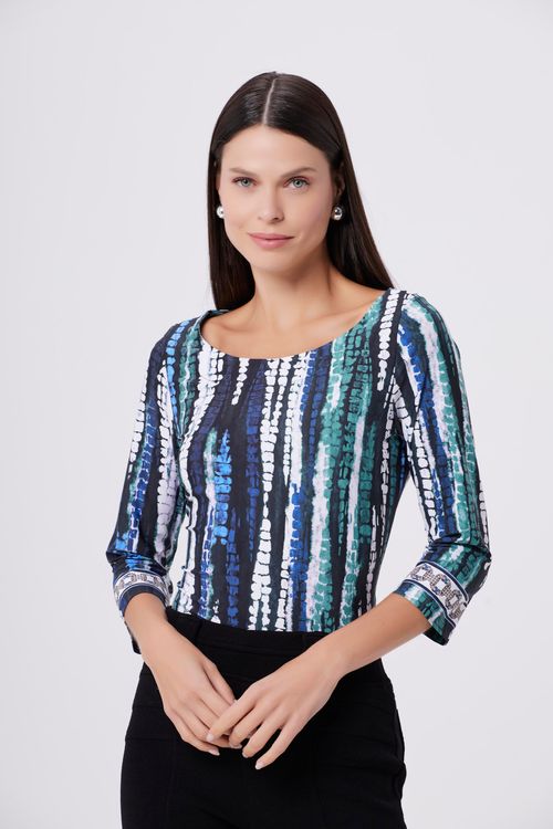 Blusa Tie Die Blue  Green