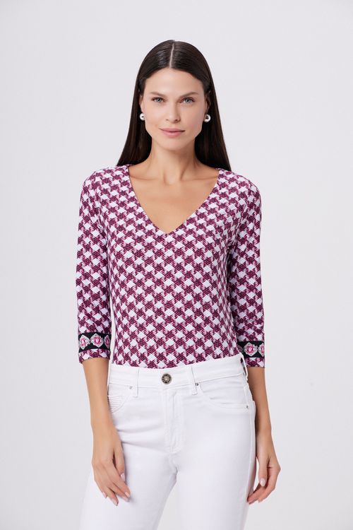 Blusa Basic Tweed Bordeaux