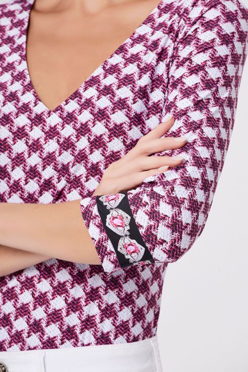 Blusa Basic Tweed Bordeaux