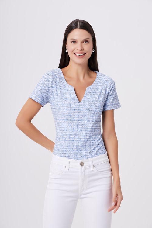 Blusa Mini Tweed Blue