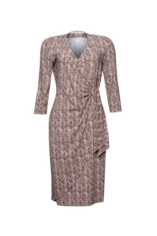 Vestido Wrap Cristais Brown
