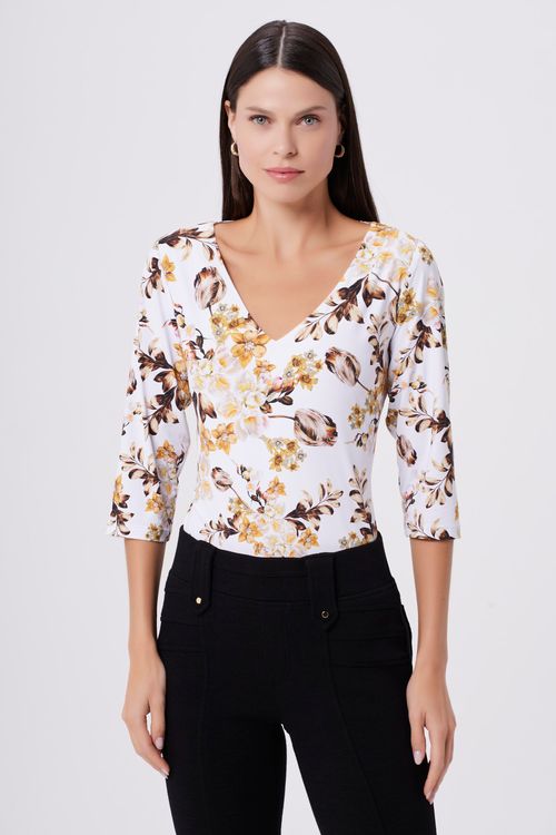 Blusa White Flowers Mel