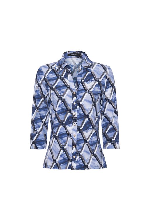 Camisa Geometric Black Blue