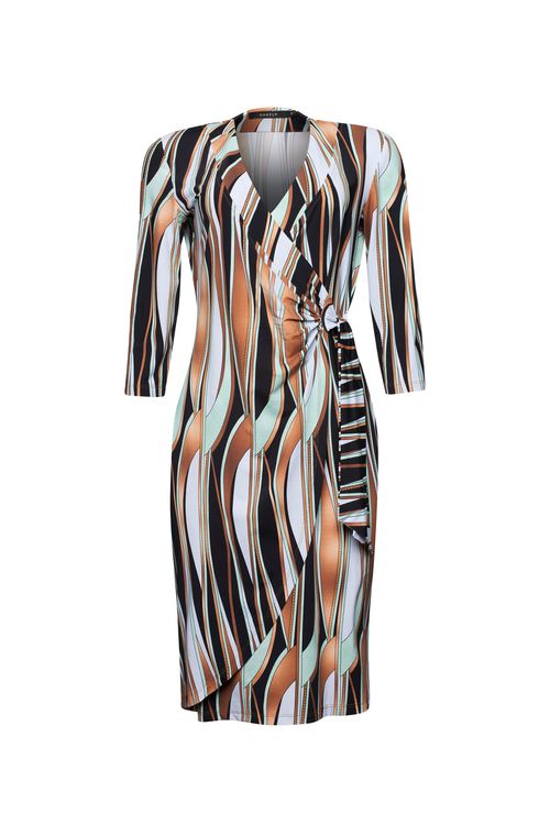 Vestido Wrap Wave Black Brown