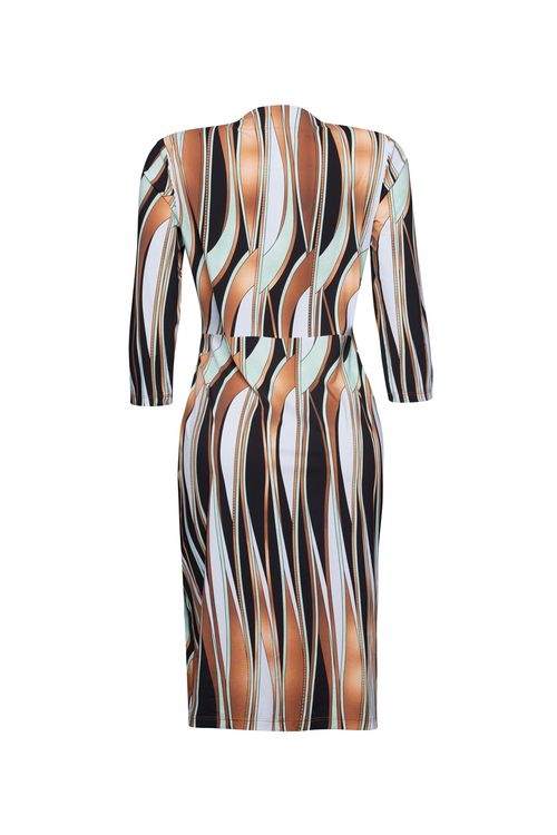 Vestido Wrap Wave Black Brown