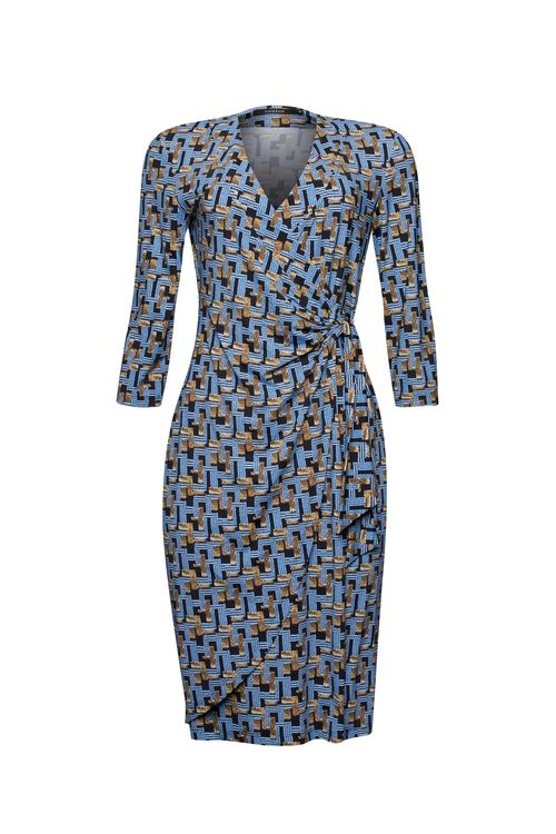 Vestido Wrap Tela Gold  Black