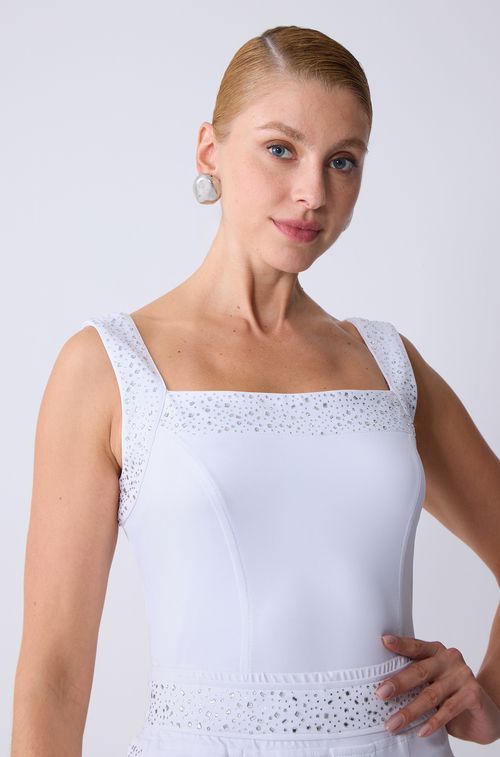 Top White Mega Swa Cristal