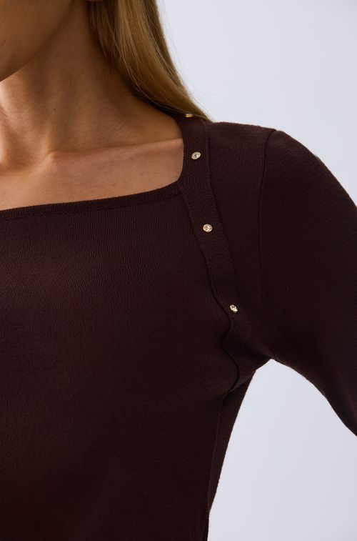 Blusa Tricot Brown com Cristal