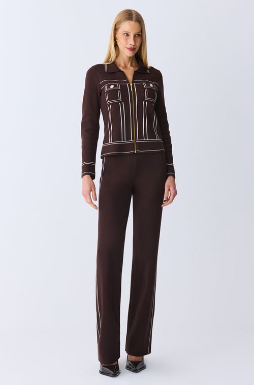 Calça Tricot Brown com Off