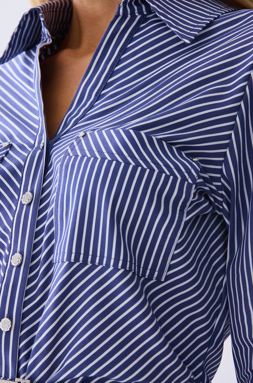 Camisa Chemise Viena Blue e White