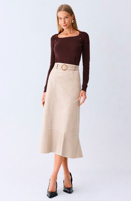 Saia Couro Almond