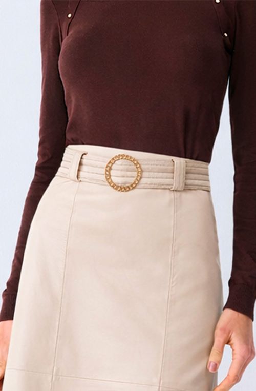 Saia Couro Almond