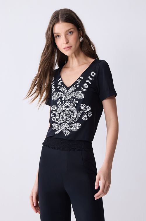 Blusa Black Swa White