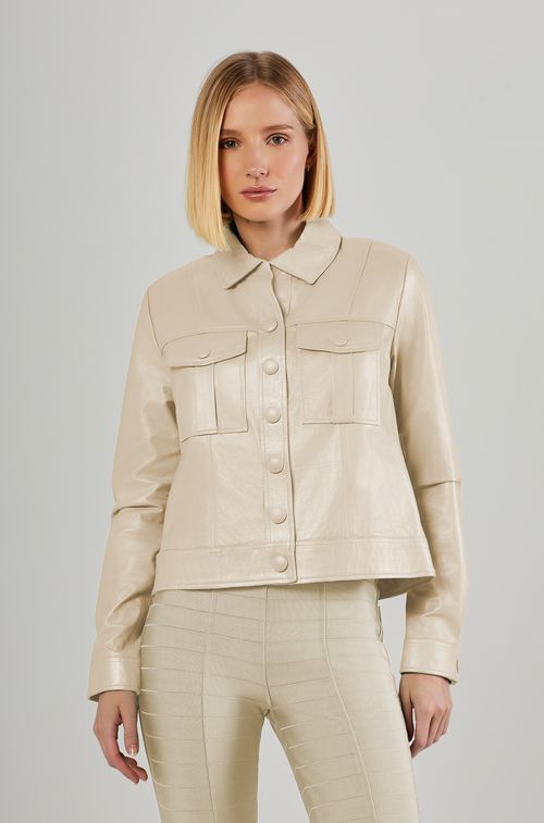 Jaqueta Couro Almond
