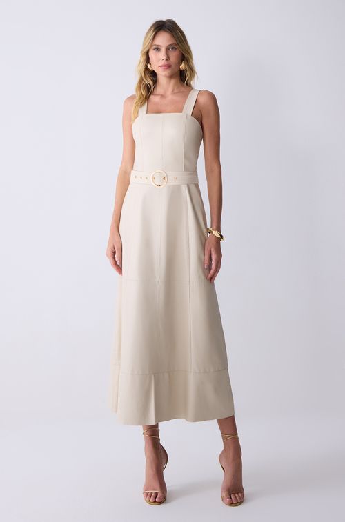 Vestido Couro Almond