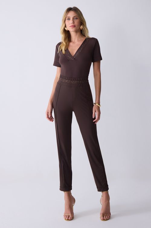 Blusa Brown Decote Swa