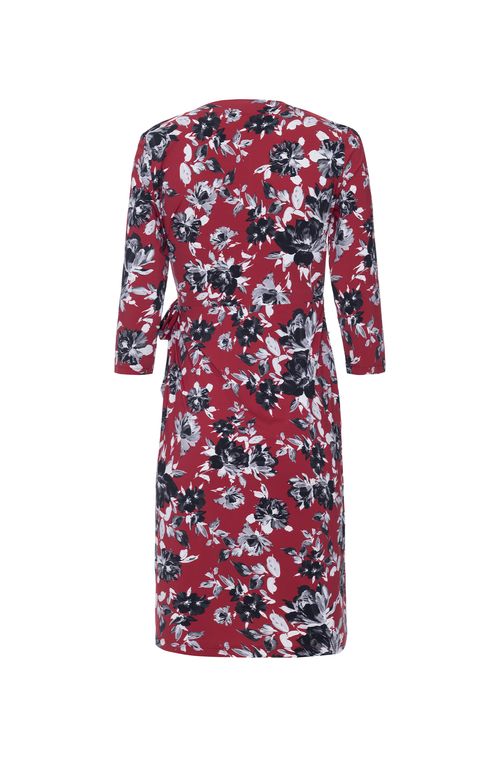 Vestido Wrap Bordeaux Flowers
