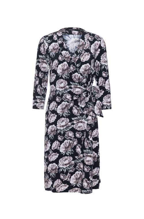Vestido Wrap Black Flower