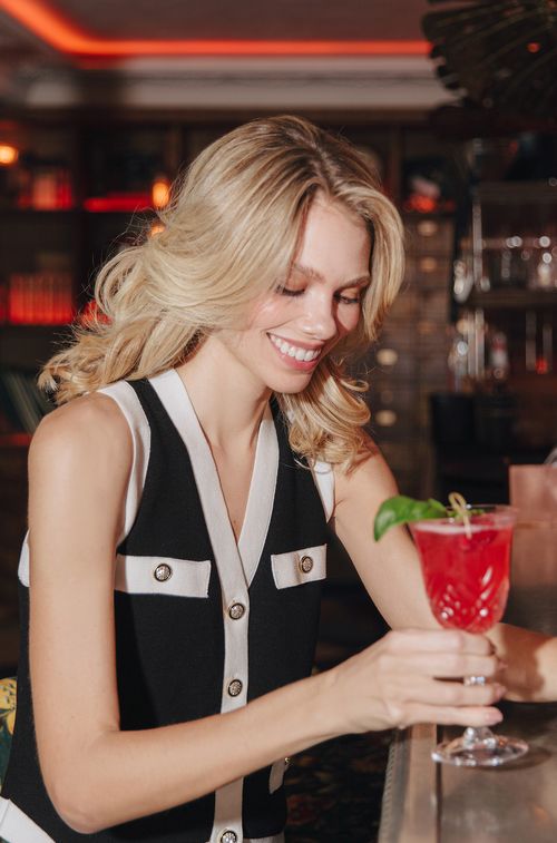 Colete Tricot Black e White