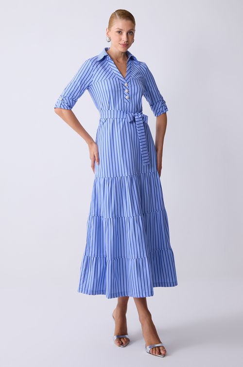 Vestido Viena Listras Blue