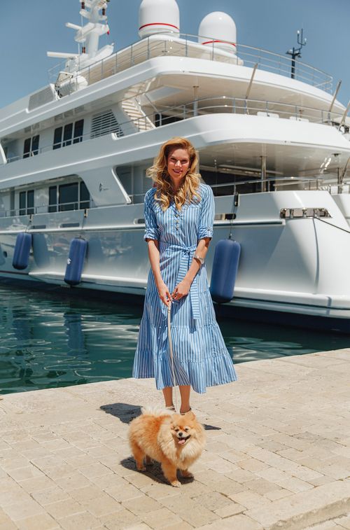 Vestido Viena Listras Blue