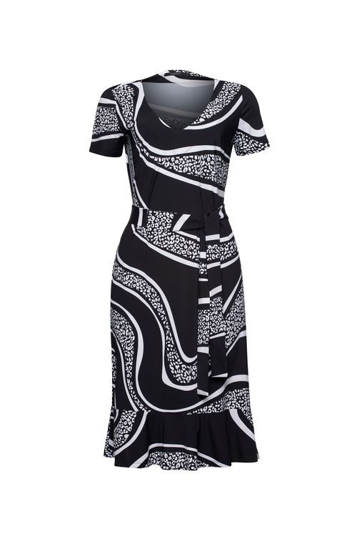 Vestido Animal Print Black White