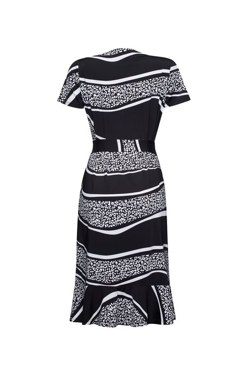 Vestido Animal Print Black White