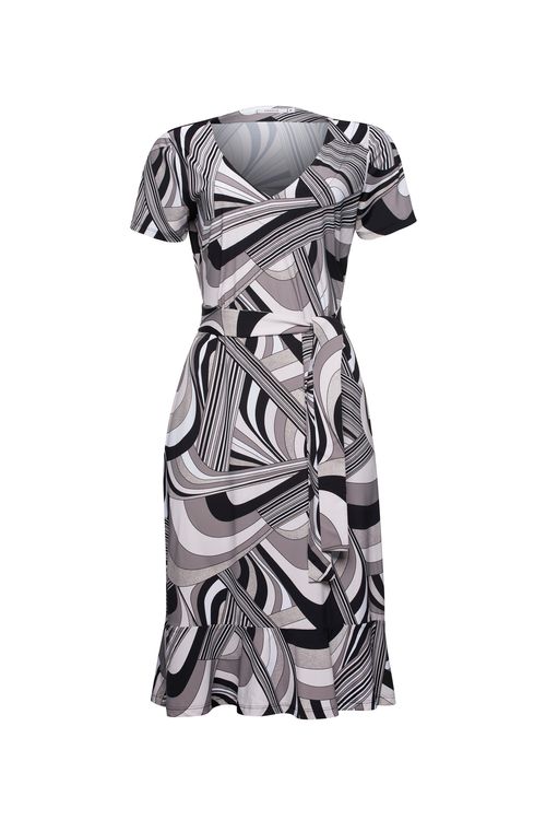 Vestido Big Wave Black Bege