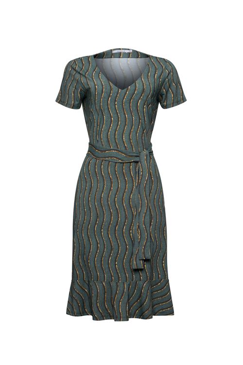 Vestido Texture Green com Wave Gold