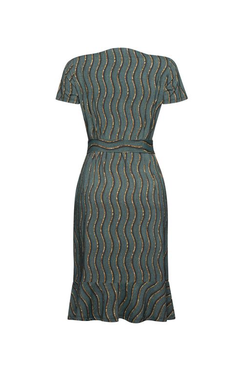 Vestido Texture Green com Wave Gold