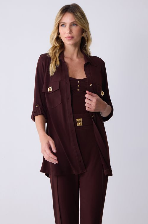 Camisa Chemise Crepe Brown