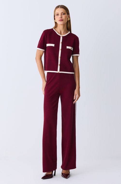 Calça Tricot New Bordeaux