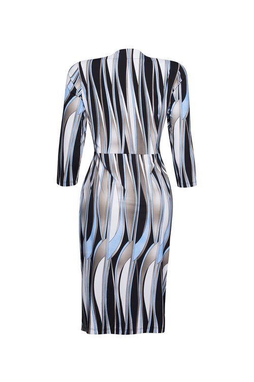 Vestido Wrap Wave Black Blue