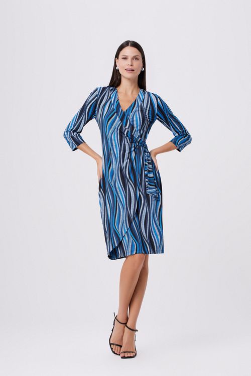 Vestido Wrap Rail Blue
