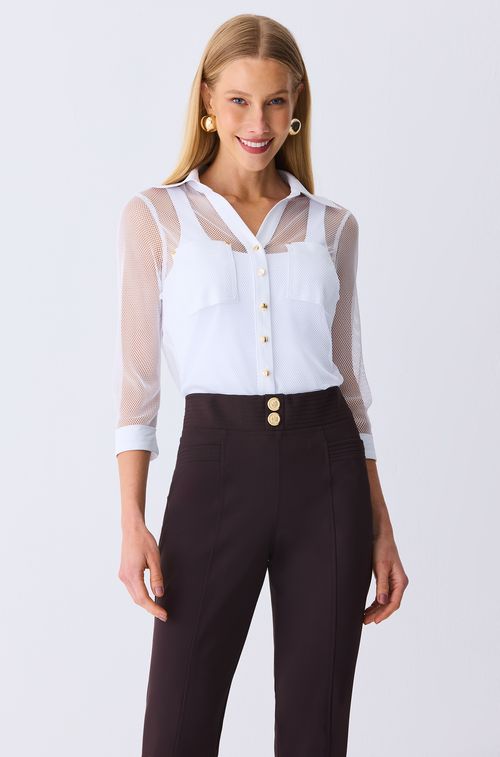 Camisa Mesh White