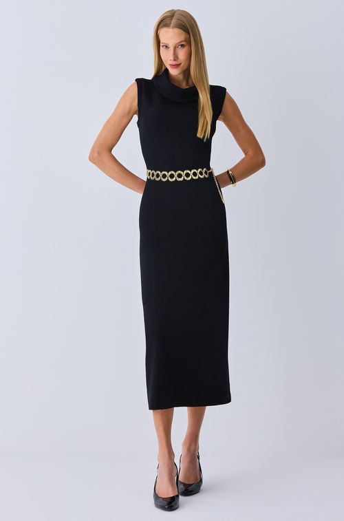 Vestido Paris Black Cinto Gold