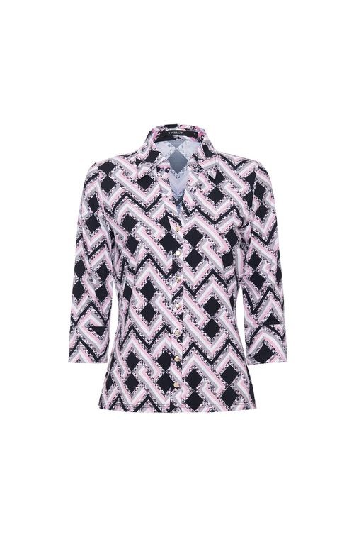 Camisa Geometric Black Rose