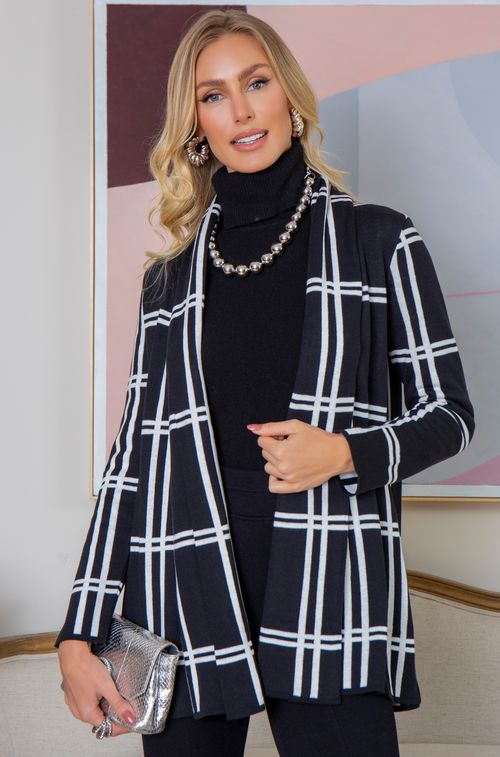 Pelerine Tricot Black White