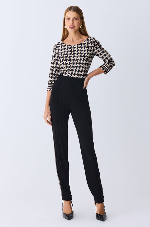 Calça Black Lateral Mel e White