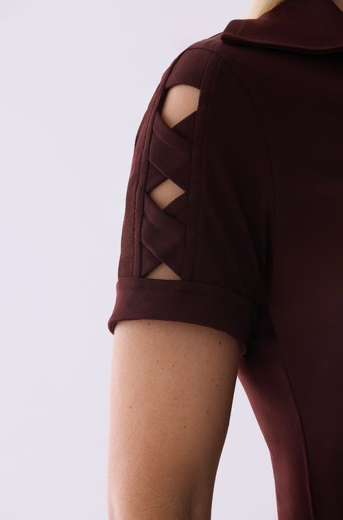 Polo Crepe Brown com Gold