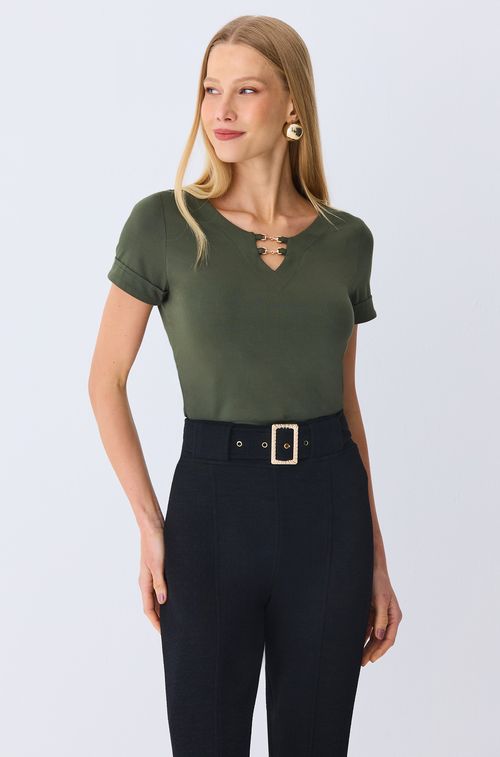 Blusa Milão Militar com Aplique
