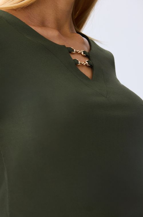 Blusa Milão Militar com Aplique