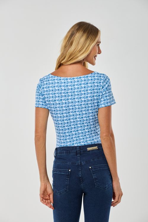 Blusa Derek Tweed Blue