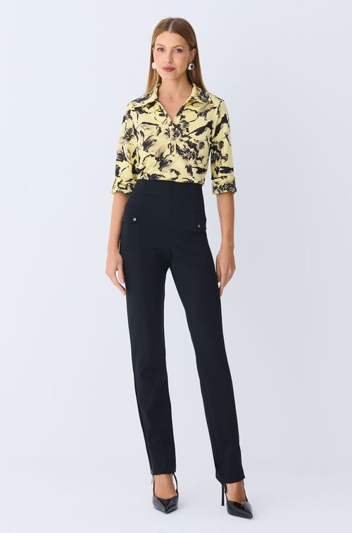 Calça Montaria Black Botões Fume